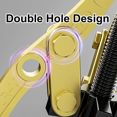Close-up of the adjustable double hole design of the Shop Ready Heavy Duty Adjustable Bearing Puller Tool.