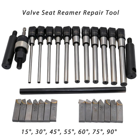 Pro Grade 29 Piece Universal Valve Seat Cutter Kit With Carbide Tipped Blades And Arbors For 22 To 63mm Valves 15 To 90 Degree