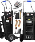Heavy Duty Electric Stair Climbing Dolly With Big Wheels, 1250W Motor Power, Foldable Aluminum Alloy Hand Truck, Carries Up To 900 Lbs, Telescopic Handle For Easy Moving And Delivery Jobs parts and features displayed.