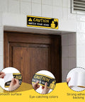 Heads Up Caution Sign Stickers 4 Pack Self Adhesive Vinyl Safety Decals For Warehouse Basement Stairs Low Clearance And Factory 11.8 Inch By 3.94 Inch on door frame