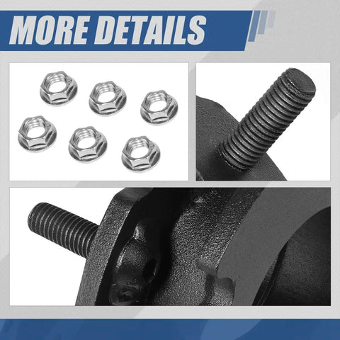 Level Up Your Whip With This Solid 2 Inch Front Suspension Lift Kit Featuring Durable Black Powdercoated Upper Mount Spacers, hardware detail.