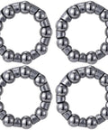 Four Pack One Quarter Inch Ball Bearings For Bicycle Crank Bearings Nine Balls Silver Bottom Bracket Bearings For Bike Axle Wheel Frame Repair Easy Install Fits Most Mountain Road Bikes arranged in circular formation