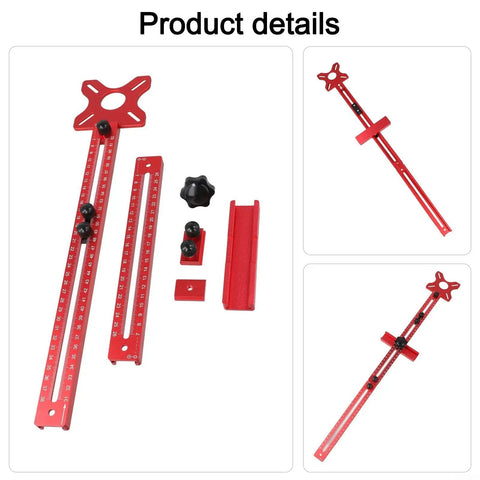 Pro Grade Aluminum Milling Base Fixture With Red Groove Quick Disassembly Jig For DIY Friendly Woodworking Cabinets And Router Trimmer Circle Bracket Durable Alloy Build Delivers Precise Cuts And Easy Setup, red aluminum router jig parts