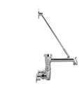 Side view of AquaSpec Wall Mount Service Sink Faucet with 8-inch spout, chrome finish, vacuum breaker, pail hook, and wall brace.