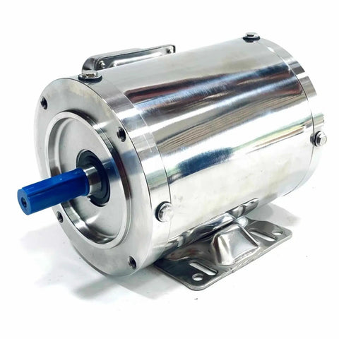 Three Quarters HP Stainless Steel Electric Motor 3600 RPM Replacement For WEG OEM Model 7536EP3ESS56C, side view