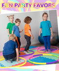 Children playing with Eight Color Hoop Exercise Rings Set Detachable Adjustable Plastic Rings For Gymnastics And Dog Agility Training Party Decor 28 Inch Classic Colors Easy Snap Clips 8 Piece Kit on colorful mats