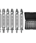 Damaged Screw Extractor Set for Stripped Screws and Bolts, 6-Piece Bolt Extractor Kit with Drill Bits, High Speed Steel HSS 4341 shown