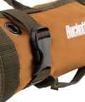 Close-up of Grab-And-Go Super Roll Tool Roll with quick release buckle and metal grommet, made from heavy-duty Duckwear canvas.