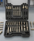 Leefasy Transmission Fluid Machine With 39 Piece Adapter Kit That Rocks Metal Fittings And Crimped Hoses For Secure Auto Repair Exchange Plus Heavy Duty Organizer Case. Closed case with 39 metal fittings and hoses.