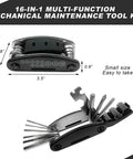 All In One Bike And Motorcycle Repair Tool Kit 16 In 1 Multi Tool With Hex Wrenches And Screwdrivers, compact size shown