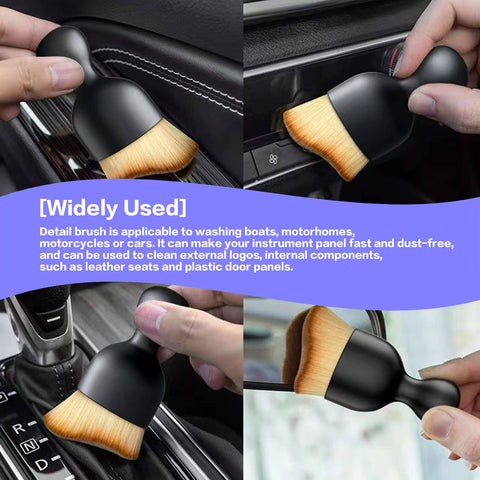 Soft Bristle Car Interior Detailing Brush For Clean Dash Seats And Vents Sturdy Handle, used for cleaning vents and consoles.