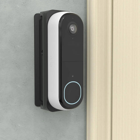 Adjustable Doorbell Mount For Arlo Video Doorbell 2K 2nd Gen Wedge Kit With 0 To 45 Degree Tilt Left Or Right Adjustment Wire Free Or Wired Compatible Easy Install For Precise Angles And Better Front Door Surveillance installed on wall.