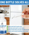 White Acrylic Touch Up Paint Pen Brings Slick High Gloss Shine For Knocking Out Scratches On Cabinets Wood Walls Doors Metal Appliances And Furniture Smooth As Butter, shown repairing a kitchen appliance.