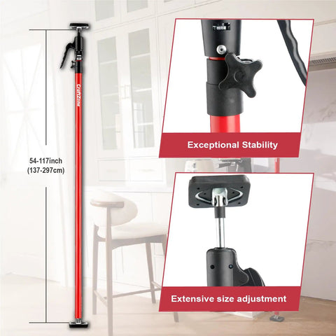 Heavy Duty Cabinet Jacks Support Poles, 4 Pack Telescopic Drywall Lift Assist Tools, adjustable 54-117 inch support pole for cabinets.