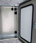 Weatherproof 36x24x6in Electrical Junction Box With Clear Viewing Window Built To Last Heavy Duty 2mm Thick Wall Mount Enclosure For Indoor Outdoor Use Rugged Metal Electrical Chest For Home And Industrial Panels open stainless steel interior