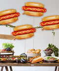 Giant Hot Dog Foil Balloons Set Of 6 That Inflate To 28 Inches Perfect For Picnic BBQs And Birthday Parties Food Theme Decor
