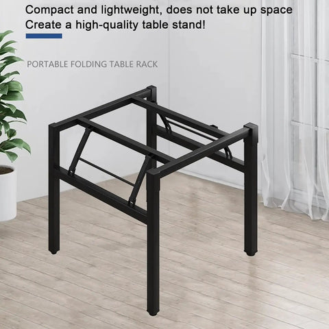 Heavy Duty Metal Table Base 100cm Foldable Desk Legs Sturdy Square Table Leg Set for dining room or office setup