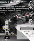 Real Deal Benchtop Milling Machine With 1100W Brushless Motor And Variable Speed Control Featuring Precise Micro Feed Handle on upgraded workbench.
