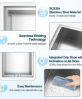 Features of Stainless Steel Shower Niche 12x12 In Recessed Shelf Brushed Nickel Finish Waterproof Wall Storage Niche No Tile Needed Easy Install