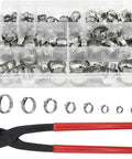 Heavy Duty PEX Clamp Set With Pliers 130 Piece Pro Grade Stainless Steel Hose Clamps Kit In 8 Common Sizes for plumbing