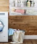 Four Piece Metal Slatwall Baskets And Bins Set For PVC Slatwall Garage Panels, Hanging Storage Bins, white finish, on slatwall
