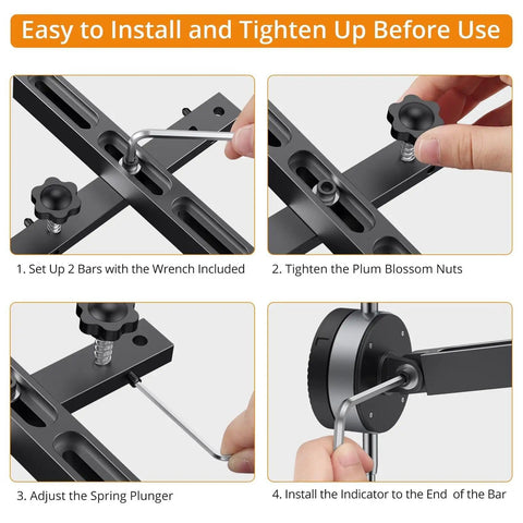 Installation steps for Digital Dial Indicator Gauge for Table Saws 0-1 Inch, Pro Grade Alignment Tool for Miter Slots