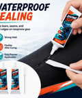 120 Gram Flexible Wetsuit Repair Adhesive Wader Patch Kit applying adhesive on a neoprene diving suit seam for waterproof sealing.