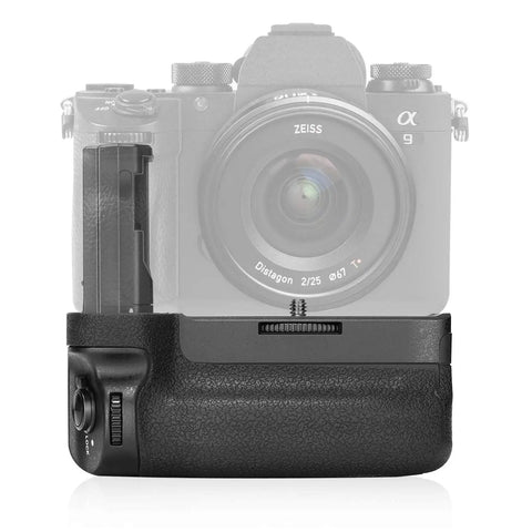 Vertical Battery Grip For Sony A9 A7III A7RIII Replacement Handle For VG C3EM Pro Grade Ergonomic Grip with camera mount view