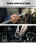 Mechanic using Inverted E Torx Socket Set for Impact Wrench on engine repairs, showcasing wide application, Pro Grade Chrome Vanadium E4-E24