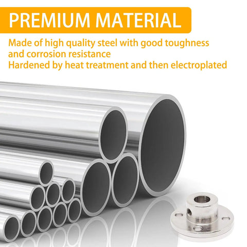 Premium steel rods with toughness and corrosion resistance, featuring 4 Piece 8mm Rigid Flange Shaft Coupling Kit With Set Screws.