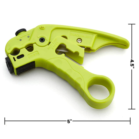Pro Grade Wire Stripping And Cutting Tool For Ethernet Cabling And Coax Adjustable Blade Depth Durable ABS Build