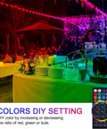 Outdoor 25W RGB LED Flood Lights 4 Pack With Remote Control Color Changing Patio Uplights illuminating a garden setting