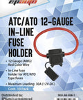 10 Pack 12 AWG In Line Fuse Blocks For ATC ATO Fuses Heavy Duty Red Wiring Harness Quick Snap Cover rated 30 Amps 12 Vdc