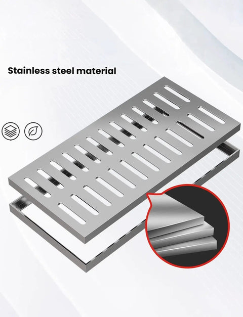 Heavy Duty Stainless Steel Gully Grid Drain Grate Catch Basin Cover With Smart Debris Mesh Filter For Zero Clog Hassle Indoors Or Outdoors Pro Grade Solid Build Drain Saver 23.6 Inch, showing durable stainless steel material.