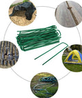 Heavy Duty Garden Ground Stakes 6 Inch U Shaped Steel Pegs For Lawn Fabric Netting Matting Pro Grade Landscape Anchors 20 Pack