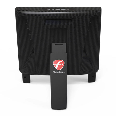 X3C Carbon Golf Launch Monitor And Simulator With Full Tracking Radar From Impact To Landing, rear view with stand