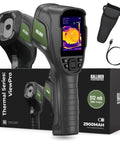 All In One Thermal Imaging Camera For Pros And DIYers With 320 By 240 Screen 5000 Plus Image Storage shown with accessories