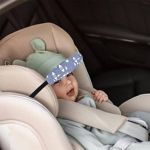 Infant in car seat wearing Two Pack Baby Head Support For Car Seat And Stroller Cozy Soft Breathable Cotton Neck Support