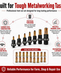 Rivet Nut Tool Kit M3 To M12, Heavy Duty Set With Carbon Steel Construction, Includes M3 To M12 Threaded Inserts For Strong, Ready To Use Holes, Ideal For Metal Fabrication, Repairs, And Assembly Projects