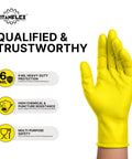 Badass Heavy Duty Nitrile Gloves With 6 Mil Yellow Raised Diamond Texture, designed for chemical and puncture protection.