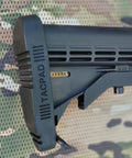 Tactical Butt Pad for 6 Position Rifle Stocks, Comfortable Shoulder Support, Reduces Recoil, Secure Fit, Black left side view