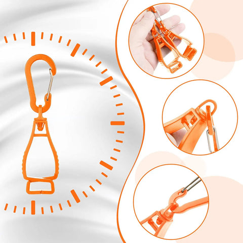 Six Pack Glove Clips For Work Belt Loop And Pants Keep Your Gloves On Lockdown with durable plastic clip and keyring.