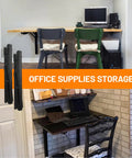 Desks with 24 Inch Heavy Duty Folding Shelf Brackets For Garage Wall Mounted Floating Shelves Supports Up To 500lb Collapsible Space Saving Steel Brackets Pack Of 2 No Board Included visible