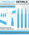 Pro Grade Precision Screwdriver Set Four Piece Ceramic Handle Tools with blue lightweight plastic and ceramic structure for precision tasks.