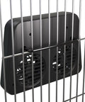 Vortex Kennel And Crate Fan with dual speed operation and easy attachment on metal bars, providing quiet ventilation for pets