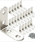 Sturdy Stainless Steel Angle Bracket 40x40x16mm L Shaped Corner Brace 90 Degree Right Angle Shelf Support For Cabinet And Furniture Heavy Duty Pack Of 20