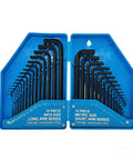 30-Piece Metric And Inch Hex Key Wrench Set Made From Tough 45# Steel L-Shaped Allen Wrench Kit With Snappy Blue Storage Case To Crush Any DIY Job Or Bike Repair Like A Total Pro In Style., blue case with 15 metric and 15 inch L-shaped Allen keys, 45# steel