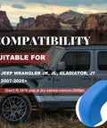 Blue Front Bumper Tow Hook Covers Kit, 2Pcs Rubber Sleeve Protector Trim For Jeep Wrangler JL JK 4Xe And Gladiator JT 2007-2025