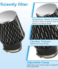 High Flow Air Filter Kit For Predator 212cc 196cc Mini Bike Go Kart 62mm Filter Fits Coleman CT200U And GX160 GX200 Clone Engines 5.5HP 6.5HP Replacement Air Intake Upgrade with stainless steel cover and adjustable clamp
