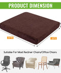 Comfy Long Sitting Recliner Cushion For Elderly Seniors 20x20x3 Inch Thick Foam Seat Pad With Soft Tufted Layer No Thigh Pressure Leaves Coffee Color For Recliners Offices And Cars